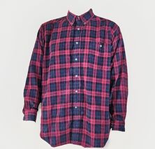 Corduroy Mens Shirt Size L Red Plaid Lawton Harbor Long Sleeve Cotton Bu... - $20.14