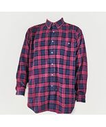 Corduroy Mens Shirt Size L Red Plaid Lawton Harbor Long Sleeve Cotton Bu... - €17,29 EUR