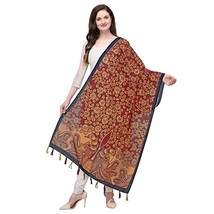 Women Silk Dupatta Kalamkari Flower printed Maroon Party Indian Chunni 2.3MX36&quot; - £26.53 GBP