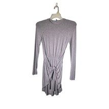 TOBI Womens Size XS Gray Long Sleeve Casual Dress Tie Front Elastic Waisst - £7.43 GBP