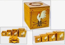 Vintage Nesting Kitchen Storage Boxes Rooster on Weather Vane Design, Very Clean - £45.17 GBP