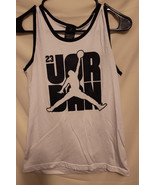 Michael Jordan Air Jordan Youth Lightly Worn Tank Top White L 12-13 - $9.90