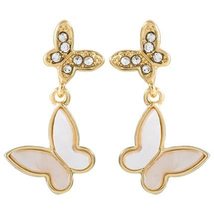 Butterfly Gold color Drop Earrings - £11.74 GBP