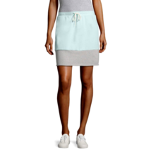 City Streets Women&#39;s A Line Knit Skirt Aqua Heather Gray Size Large Draw... - £9.25 GBP