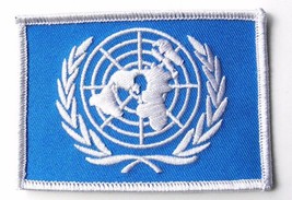 UNITED NATIONS INTERNATIONAL EMBROIDERED FLAG PATCH 2 X 3.1 INCHES - £4.43 GBP