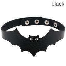 Fashion Women Gothic Punk Bat Wings Faux Leather Bib Necklace Collar Choker(blac - £6.89 GBP