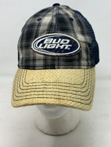 Bud Light Mesh Plaid Snapback Weave Cover Baseball Hat Adjustable Budweiser Beer - $14.81