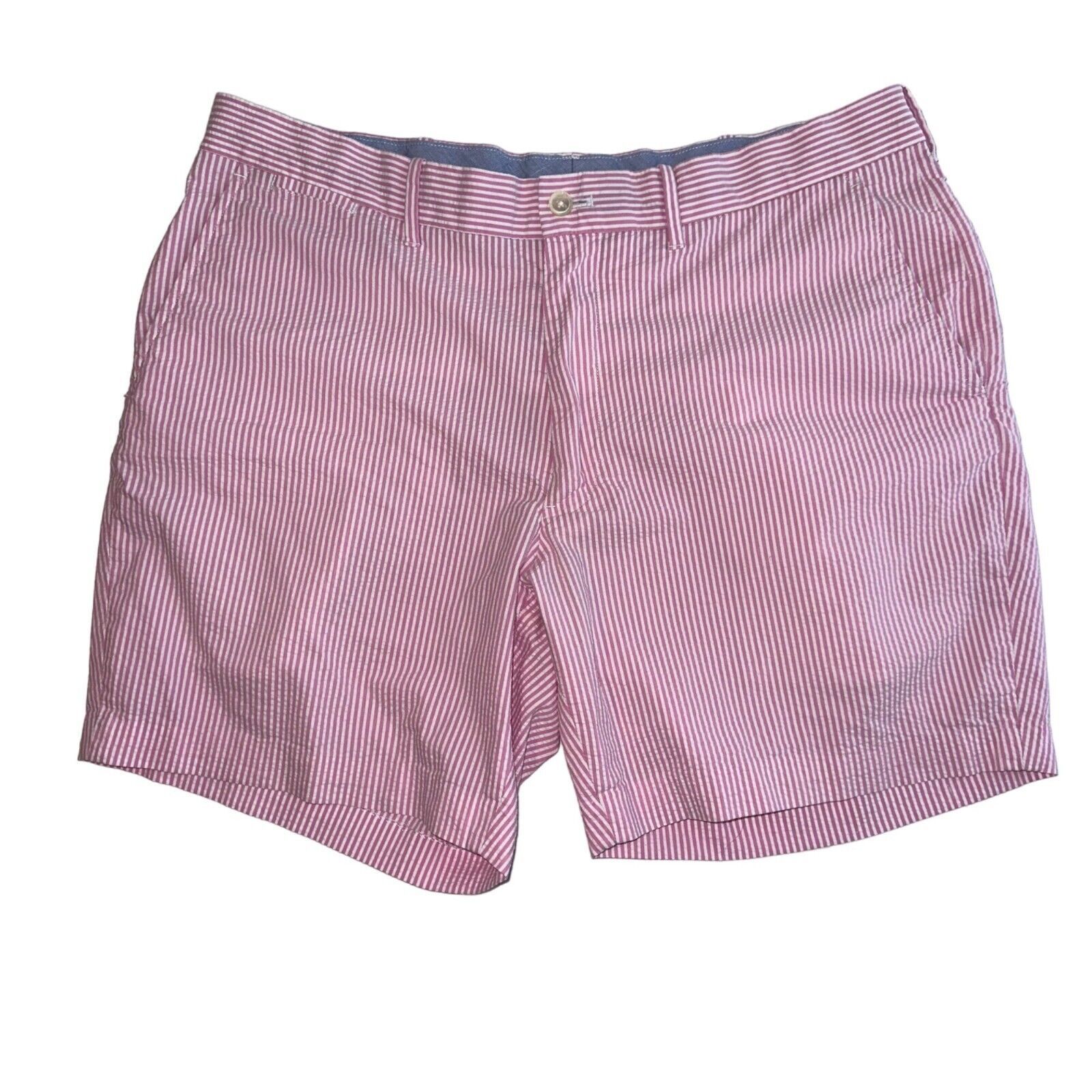 Primary image for Ralph Lauren Polo Golf Pink Seersucker Classic Flat Front Shorts Pockets Mens 36