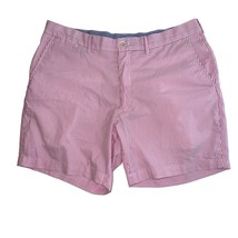 Ralph Lauren Polo Golf Pink Seersucker Classic Flat Front Shorts Pockets Mens 36 - $24.99