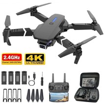 Professional Drone With 4K Hd Dual Camera Wifi Fpv Foldable Quadcopter &amp;4Battery - £37.45 GBP