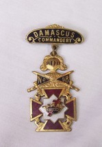 Vintage Knights Templar Masonic Cross Medal Badge Damascus Commandery No. 58 - £38.78 GBP
