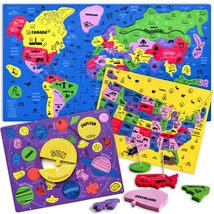 Vine QUOKKA Set of 3 Foam Puzzles for Toddlers Ages 4-6 - Geography Educ... - $25.89