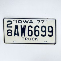 1977 United States Iowa Delaware County Passenger License Plate 28 AW6699 - £14.86 GBP
