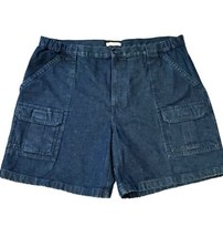 Savane Mens Denim Cargo Shorts Size 42 Blue 8&quot; Inseam Comfort Waist Casual Jean - £13.12 GBP