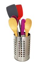 Extra Large Stainless Steel Kitchen Utensil Holder with Drainage Holes – 4.5&quot; Di - £9.94 GBP