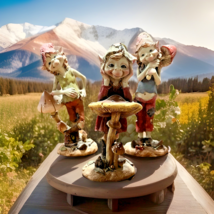 Elf Pixie with mushroom figures lot of 3 - $24.75