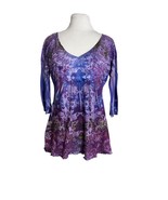 One World Hippycore Fairycore Blouse Shirt Womens Size Petite Large PL P... - $28.71