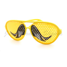 Cartoon Mustache Sunglasses Funny Gag Gift Novelty Aviators New - £12.39 GBP