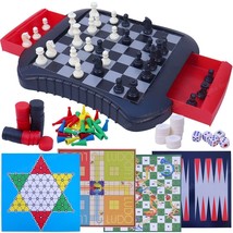 Toyshine 6 in 1 Game Set for Kid and Adults, Magnetic Board Chess, Ludo Checkers - £23.73 GBP
