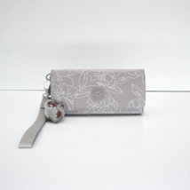 Kipling RUBI Snap Long Wallet Wristlet KI4576 Polyamide Floral Sketch GreySilver - £31.93 GBP