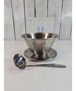 LEONARD SILVER Stainless Round Gravy Bowl w/Attached Underplate, Ladle &amp;... - $24.70