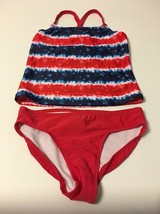 Op Swimsuit Tankini Kids Swimwear Size M 7-8 UPF 50+ Red - $16.98