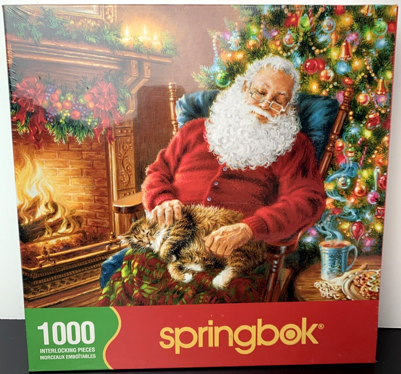Springbok Christmas Santa's Cat Nap 1000 Pc Jigsaw Puzzle 2009 NEW SEALED - $19.79