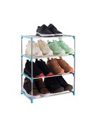 Xerhnan 4 Tier Small Stackable Shoe Rack | Lightweight Shoe Rack Storage Organiz - £29.31 GBP