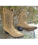 Durango Suede Leather Western BOOTS -Roughout Beaded Fringe w/Dots Women... - €75,42 EUR