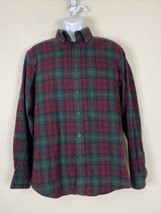 L.L. Bean Men Size S Red/Green Check Flannel Shirt Long Sleeve Pocket - £8.92 GBP