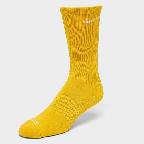 2 PAIR NIKE EVERYDAY Performance Cushion Crew Socks YELLOW WHITE WOMEN 1... - $23.99