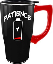 Patience Running Low 12563 Ceramic Coffee Tea Travel Mug Cup 18 oz 6.4&quot; H  - £18.69 GBP