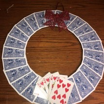Homemade Round Poker Gambling Christmas Wreath - 16 Inch Poker Playing Card - $21.49
