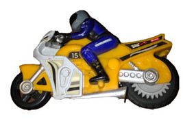 Hot Wheels Walsh Ignition Yellow Motorcycle With Blue Figure Vintage - $4.87