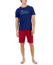 Club Room Men&#39;s Holiday 2-Pc. Graphic T-Shirt &amp; Solid Pajama Shorts Set ... - £18.84 GBP