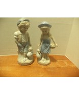 Boy W/Duck & Girl W/ Duck Figurines - $25.00
