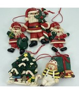 Vintage 1980s Christmas Tree Ornaments Clay Dough Glazed Santas Gifts Lo... - $47.61 CAD