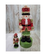 12” Ceramic Light up Nutcracker Battery Operated X-mas Decor LED &amp; Ornament - $27.52 CAD