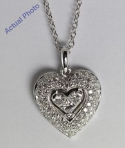 18k White Gold Princess &amp; Round Diamond Heart Pendant (1 Ct G SI3 Clarity) - £1,325.16 GBP