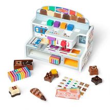 Melissa &amp; Doug Wooden Chocolate Factory Pretend Play Set, Play Food Cand... - £37.13 GBP