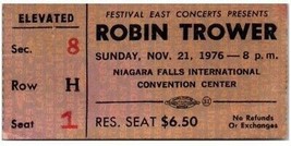 Robin Trower Ticket Stub Novembre 24 1976 Cascate Niagara New York - £44.70 GBP