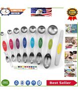 Magnetic Stainless Steel Measuring Spoons Set - 8 Sizes for Cooking &amp; Ba... - $31.87 CAD