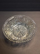 Clear Glass Serving Bowl Star Textured Design with Scalloped Edges 8&quot; --... - £5.19 GBP