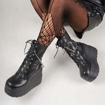Lace Up Platform Wedge Boots - $166.82 CAD