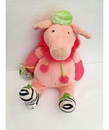 Manhattan Toy Tip Toe Touche Madge Pink Plush Pig Zebra Shoes 14&quot; Stuffe... - £19.42 GBP