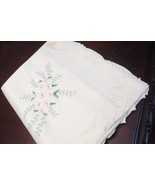 Floral Pale Pink Cluster Flowers Tablecloth Fanco Damask, 72x126  Off Wh... - $1,185.45 MXN