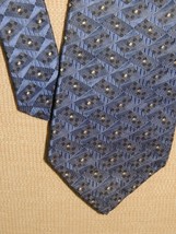 Robert Talbott Best of Class Neck Tie/Necktie Silk blue geometric 57&quot;x3.75&quot; - $251.45 MXN