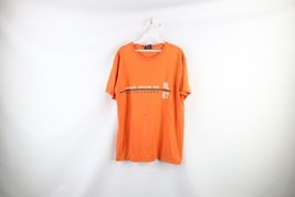 Vtg 90s Ralph Lauren Mens Medium Thrashed Spell Out Short Sleeve T-Shirt Orange - £27.21 GBP