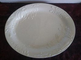 Tabletops Gallery Autumn Platter White Turkey Thanksgiving 21&quot; - £56.89 GBP