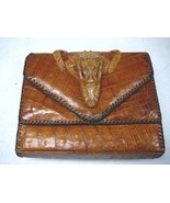 (EL10-1) Genuine vintage Caiman crocodile Leather Clutch Handbag SKIN Hi... - £214.24 GBP